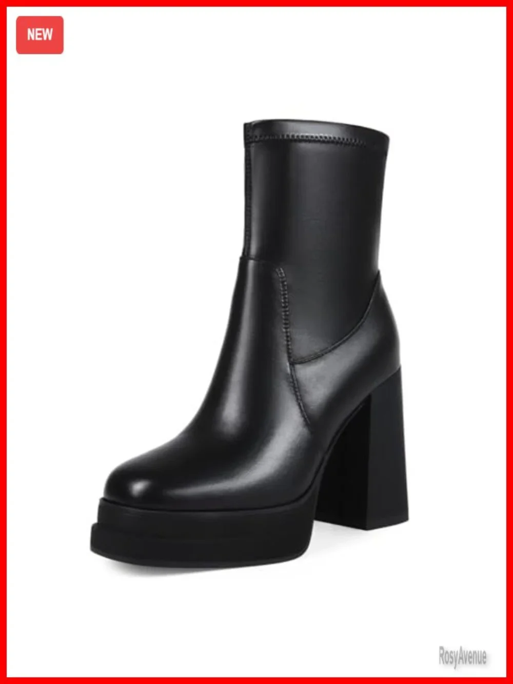 Platform Ankle Booties Chunky Block Heel 5